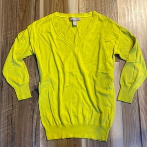 💥5 for $18💥 Banana Republic silk/cotton v-neck sweater XS yellow